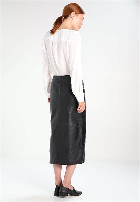 Women Real Lambskin Leather Knee Length Skirt Ws113 Koza Leathers