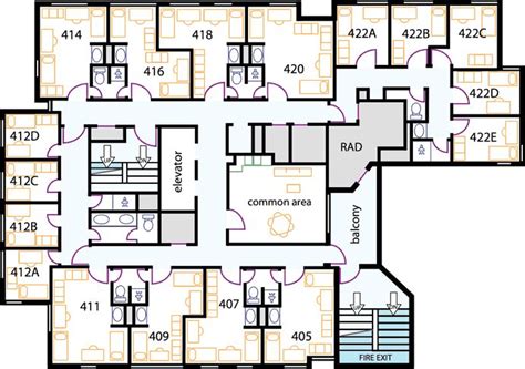 Residence Halls Floor Plans Dorm Layout School Floor Plan