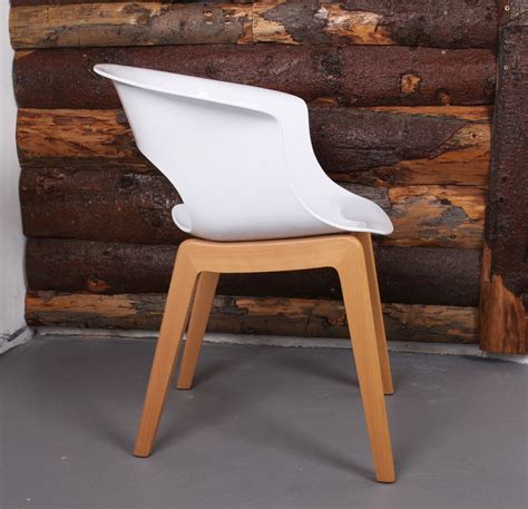 Designer stuhl im weißen geistermöbel design aus dem. Design Stuhl Holz Buche Kunststoff Sitz weiß