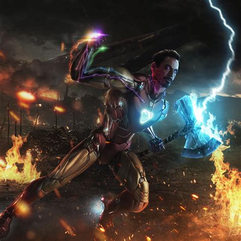 X Iron Man Stormbreaker With Infinity Gauntlet Ipad Air Hd K
