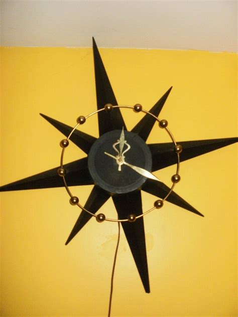 13'' h x 13'' w; Starburst Wall Clock | Mid Century Modern | Mid century ...