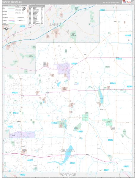 Geauga County Oh Wall Map Premium Style By Marketmaps Mapsales
