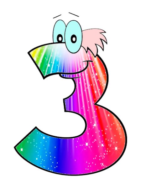 The Number Three With A Cartoon Bird On It