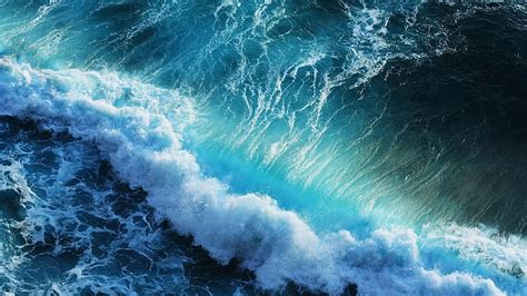 Hd Wallpaper Beautiful Blue Sea Waves Ocean Waves Wallpaper Flare