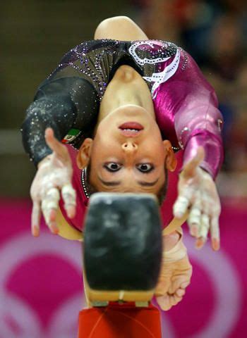 Mexican Gymnast Elsa Garcia Rodriguez Blancas Performs On The Balance