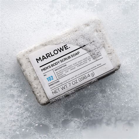 Marlowe No 102 Mens Body Scrub Soap 7 Oz Best Exfoliating Bar For