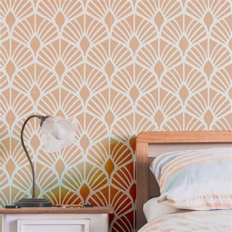 Large Decorative Wall Stencils Wall Stencil Geometic Pattern Etsy