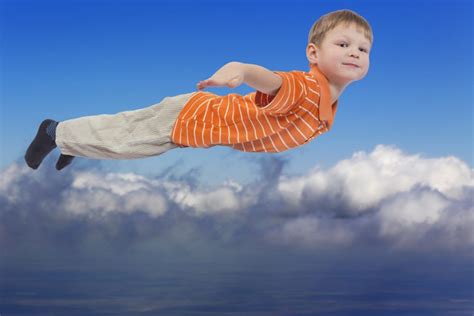 Young Boy Flying With Cloud Sky In Background Victoria Carlton ~ The
