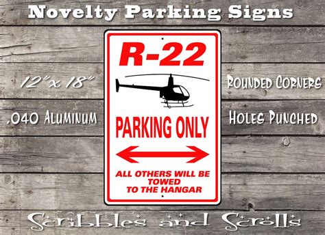 R22 Helicopter Parking Sign R 22 Robinson Helicopter Faa Etsy