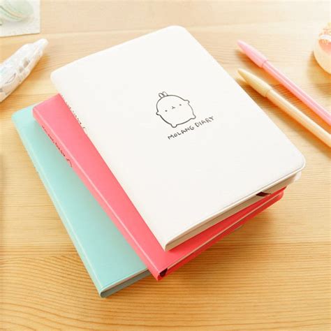 2017 2018 New Molang Notebook Korean Stationery Molang Diary Weekly Planner A5 Sketchbook Agenda