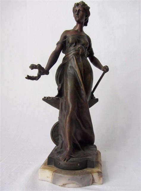 sculpture industrie par auguste moreau en régule patiné bronze base marbre 20808 ebay