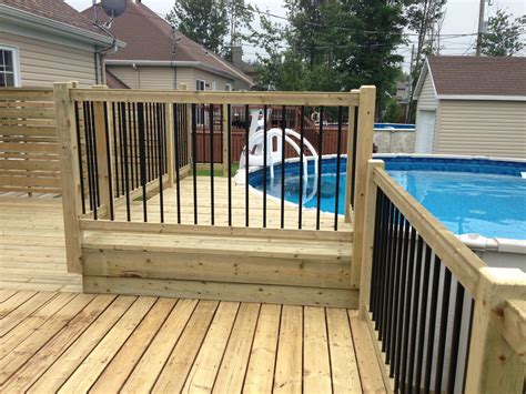 Terrasse pour piscine hors terre. Depuis plus de 30 ans, nous aménageons des patios pour ...