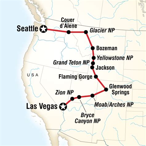 Western National Park Road Trip Map Best Event In The World