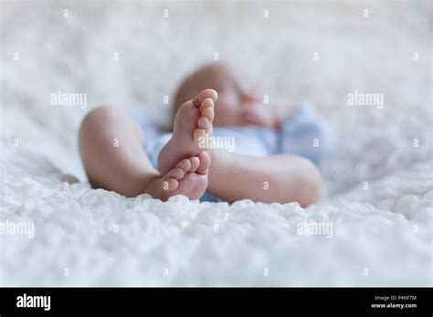 Feet Of Newborn Baby Boy Stock Photo Alamy