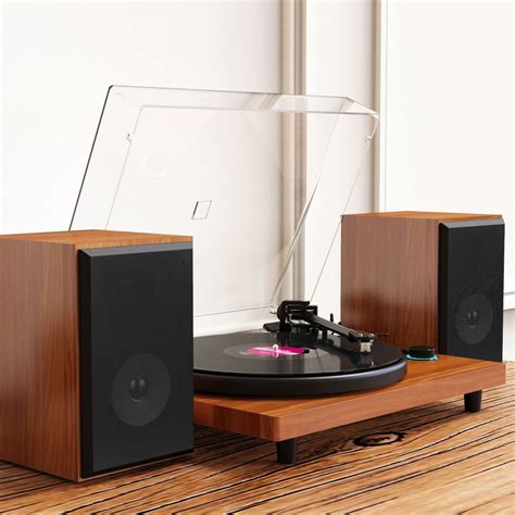 Buy Bluetooth Record Player Wireless Turntable Hifi System Wooden