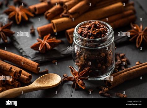 Cinnamon Sticks With Star Anise And Cloves Stock Photo Alamy