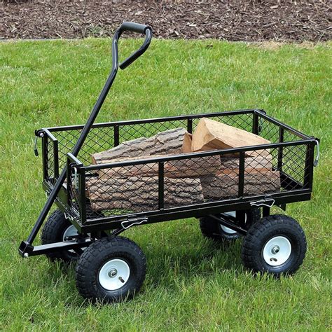 Sunnydaze Garden Cart Heavy Duty Collapsible Utility Wagon 400 Pound