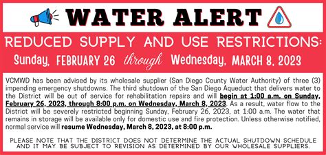 Valley Center Municipal Water District Conservation Mandatory Water