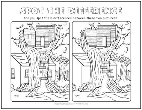 Spot The Difference Printable With Answers