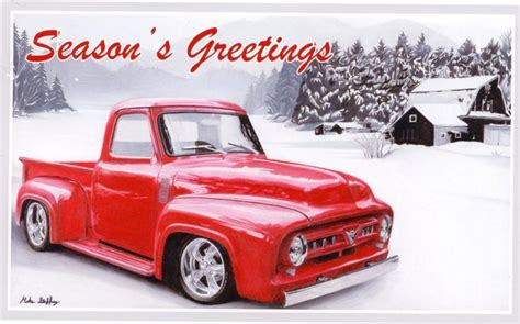 Antique Ford Trucks In Red Are Popular In Holiday Advertising