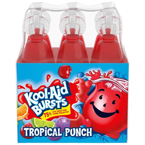 Kool Aid Bursts Tropical Punch Artificially Flavored Soft Drink 6 Ct