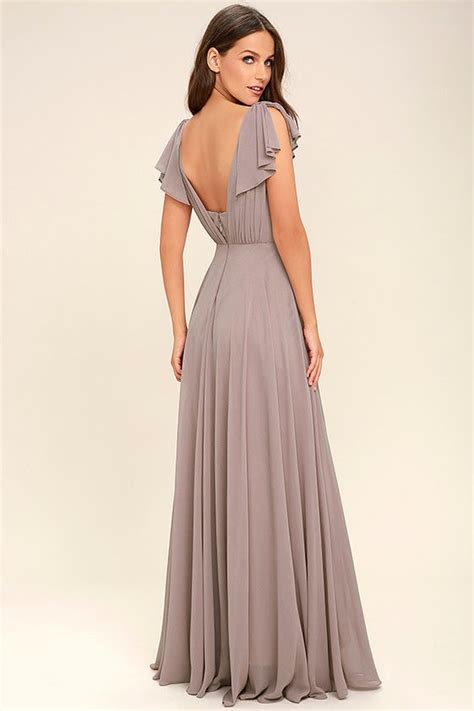 Stunning Taupe Dress Maxi Dress Gown 8900
