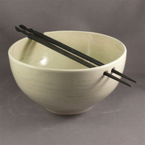 Handmade Rice Bowl With Chopsticks Noodle By Blueskypotteryco
