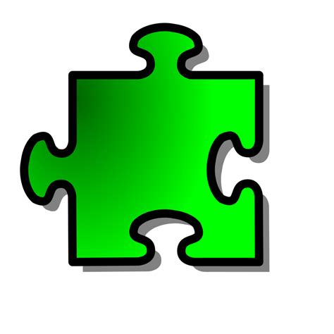 Puzzle Piece Free Stock Photo Illustration Of A Green Puzzle Piece
