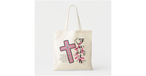 Faith Cross Christian Tote Bag Zazzle