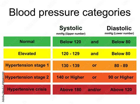 Obraz Periodic Table Of Blood Pressure Categories Infographic Isolated