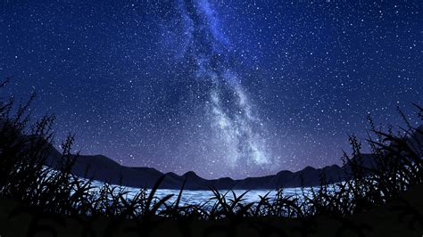 Wallpapers Hd Milky Way Starry Sky Landscape