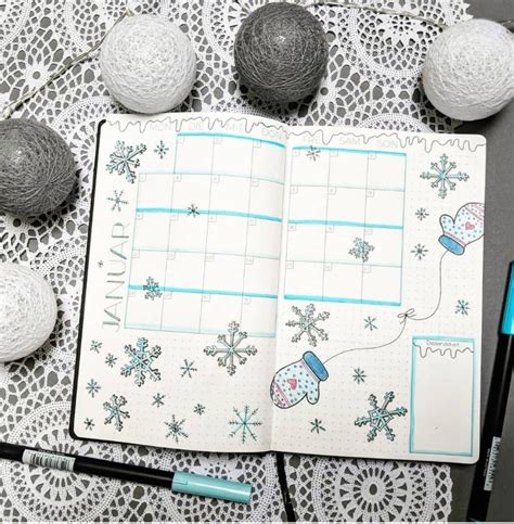 January Monthly Spread Bullet Journal Creative Journal Journal