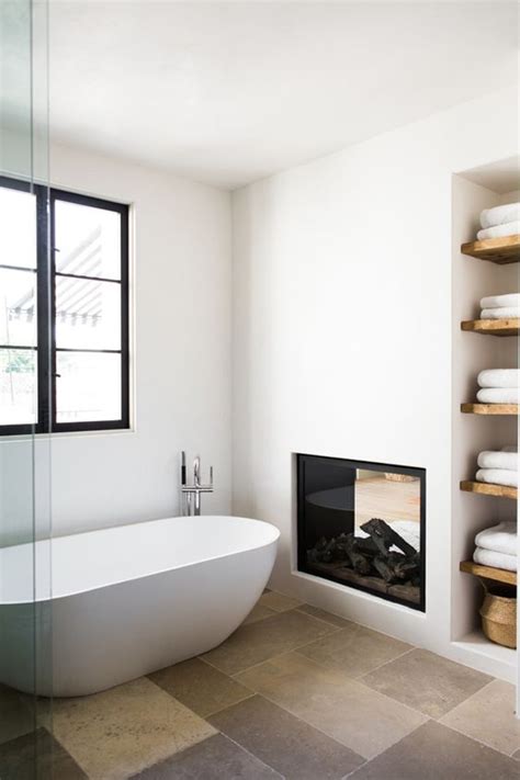 25 Cozy And Mesmerize Bathrooms With Fireplaces Home Design And Interior