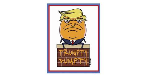 Trumpty Dumpty Donald Trump Cartoon Postcard