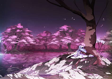 Anime Blossom Tree Wallpapers Wallpaper Cave
