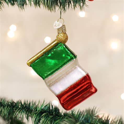 4 5 Italian Flag Glass Ornament