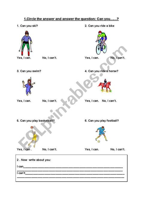 What Can You Do Esl Worksheet By Doudoune