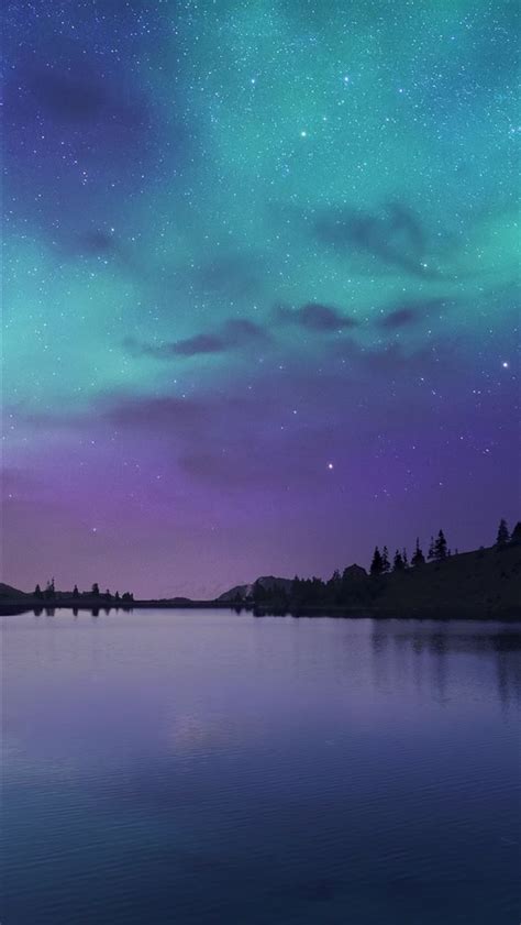 Lake Cyan Calm Water Reflection Northern Lights 4k Iphone Wallpapers