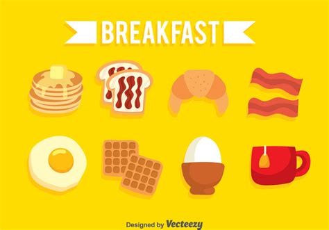 Breakfast Icons Set 109527 Vector Art At Vecteezy