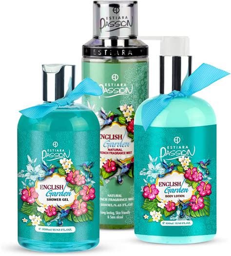 estiara passion english garden bath and body 3 piece t set for unisex english garden body