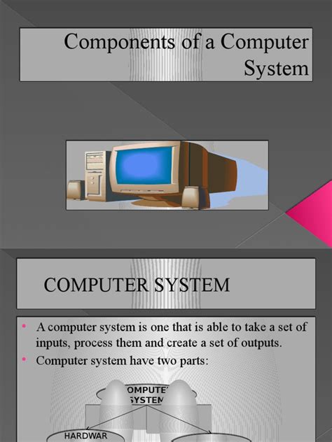 Components Of A Computer System Pptpptx Computer Data Storage