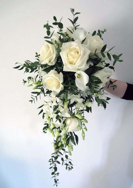 White Rose Wedding Bouquet Spring Wedding Bouquet Cascading Bridal