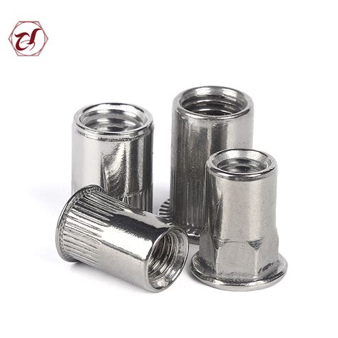 Manufacturer Stainless Steel Flat Head Knurled Insert Rivet Nuts Lug Nuts China Rivet Nut And