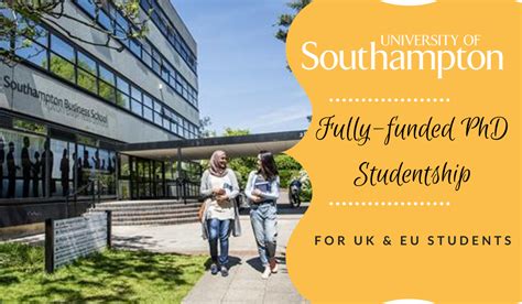 Fully Funded Phd Studentship At University Of Southampton Uk