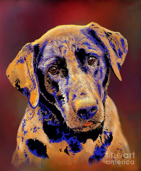 Abstract Golden Labrador Retriever Painting Digital Art By Dale E Jackson
