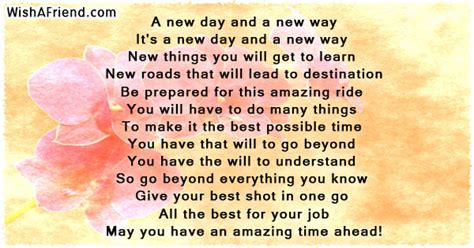 A New Day And A New Way Good Luck Poem For New Job