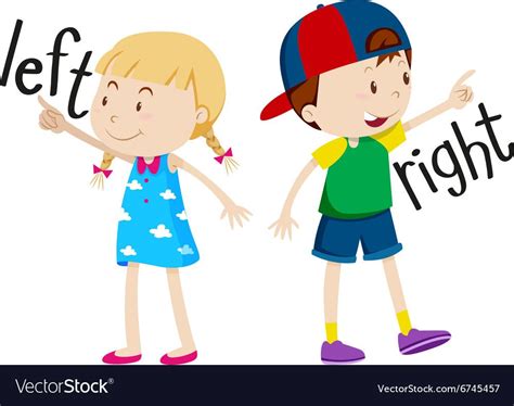 Girl On The Left And Boy On The Right Royalty Free Vector Learning
