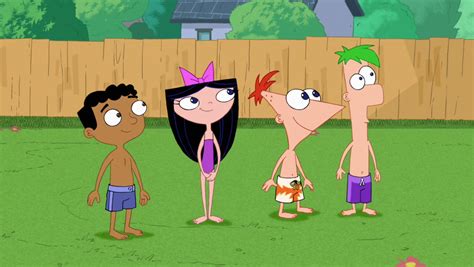Image Phineas Ferb Isabella And Baljeet Look At The Giant Ball Of Water Png Phineas And