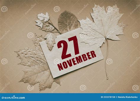 November 27 27th Day Of Month Calendar Date Stock Photo Image Of