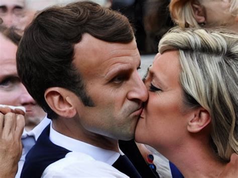 Sticker De Voyageurnomade Sur Emmanuel Macron Embrasse Marine Lepen Le